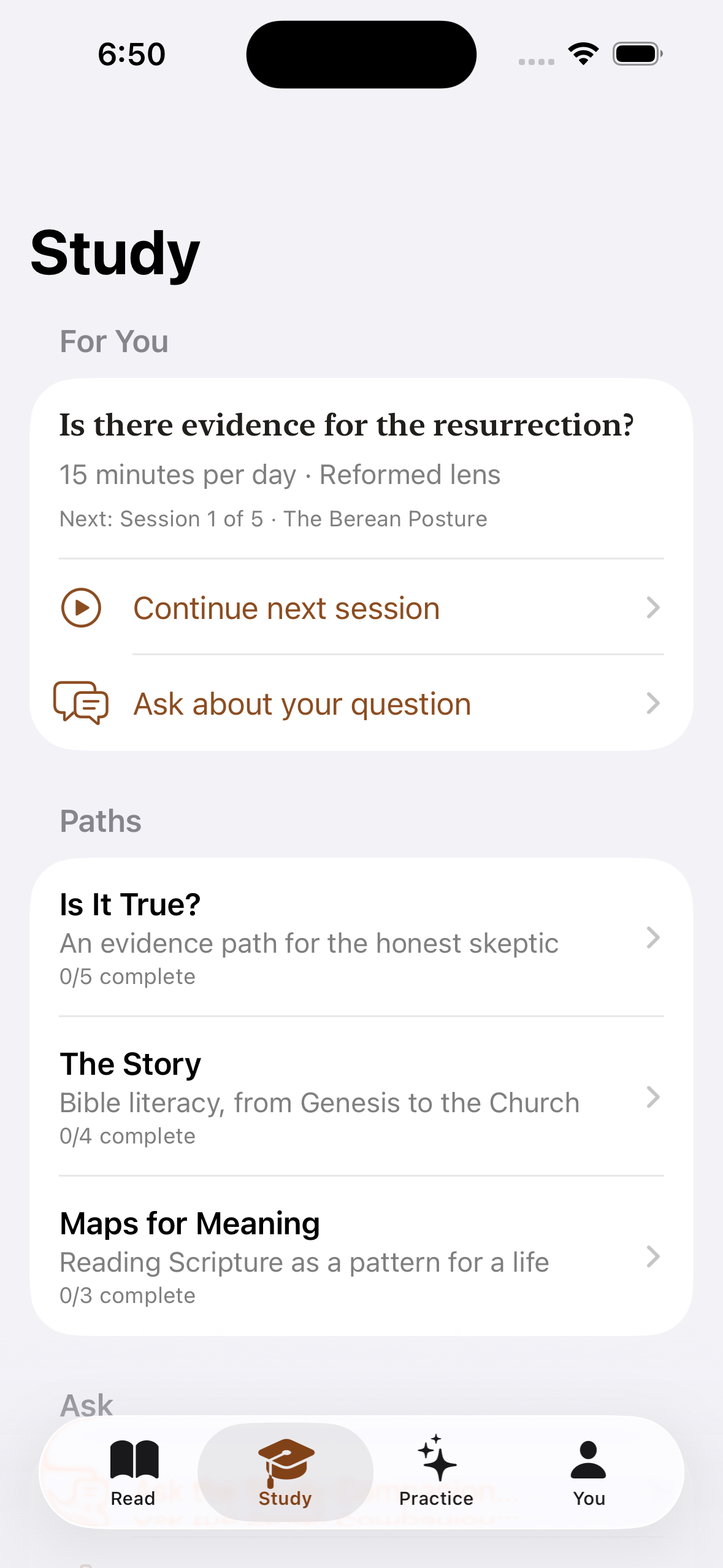Berean iPhone app screenshot
